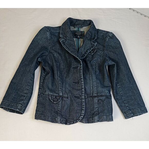 American Eagle Outfitters Stretch Size Medium Blue Jean Jacket - Picture 12 of 12